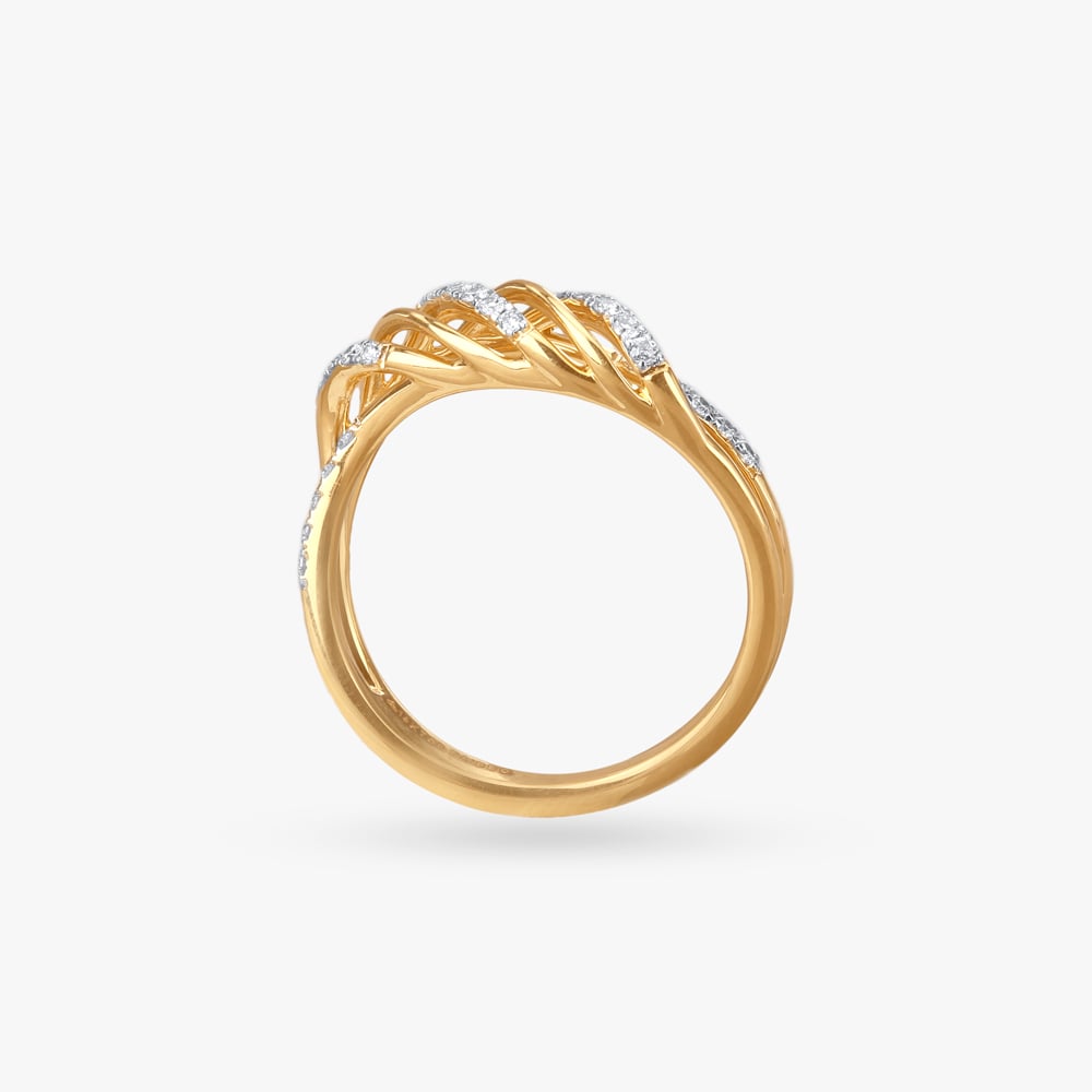 Wavy Crossover Diamond Ring,,hi-res image number null