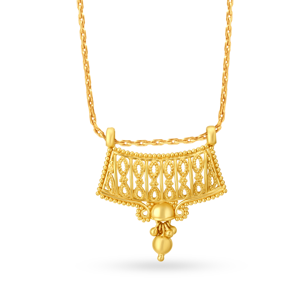 Luxuriant 22 Karat Yellow Gold Mangalsutra Pendant,,hi-res image number null