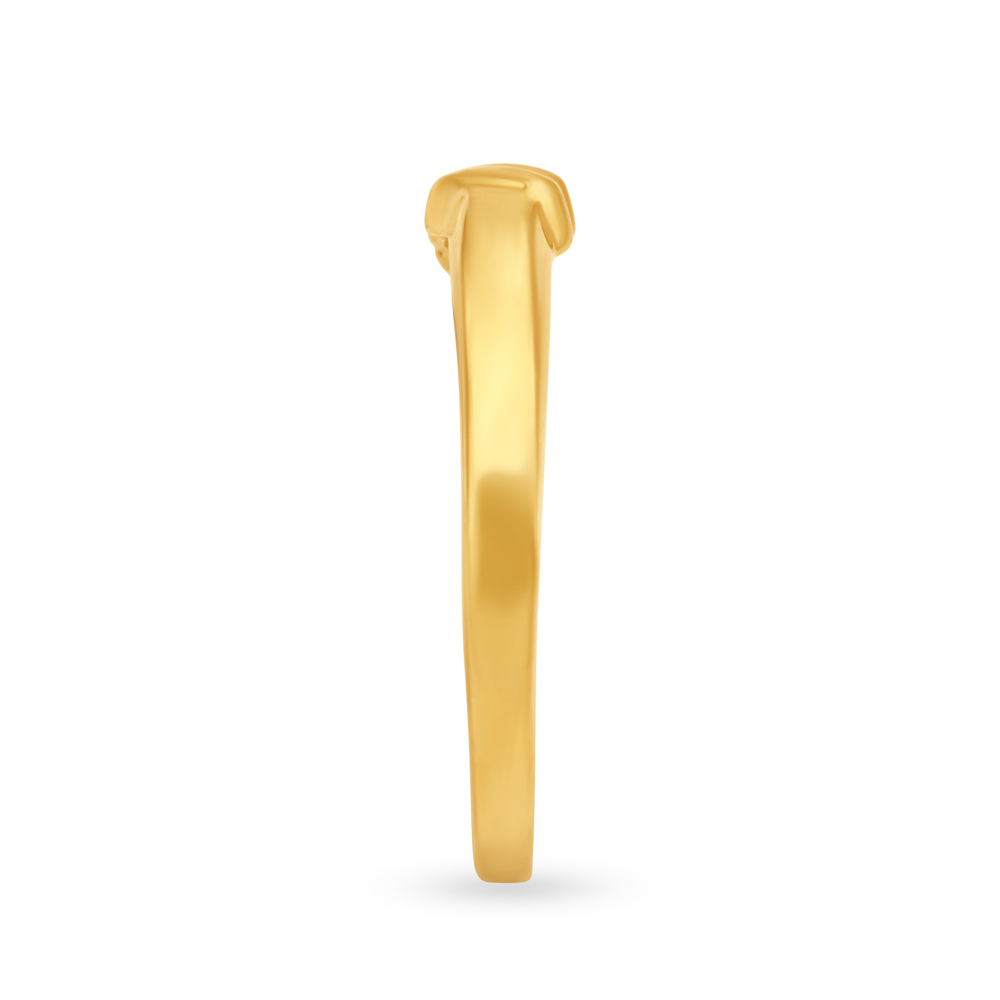 Suave 22 Karat Yellow Gold Ridged Finger Ring,,hi-res image number null