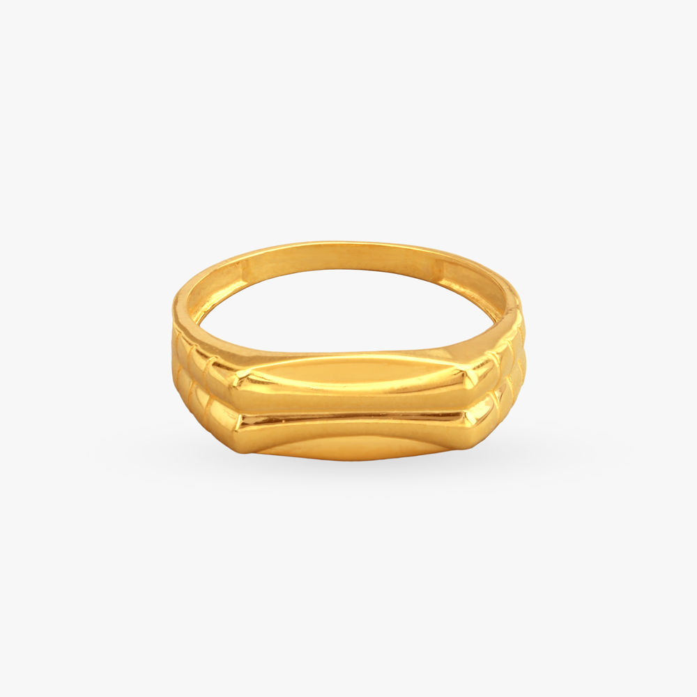Sculpted Strength Gold Finger Ring for Men,,hi-res image number null