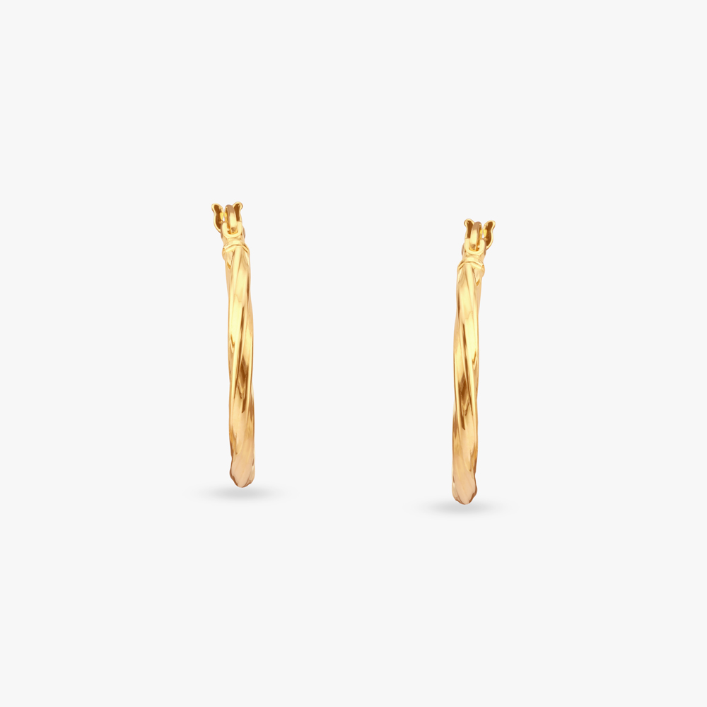 Spiral Shine Gold Hoop Earrings,,hi-res image number null