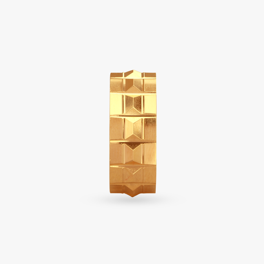 Sculpted Perfection Gold Finger Ring for Men,,hi-res image number null