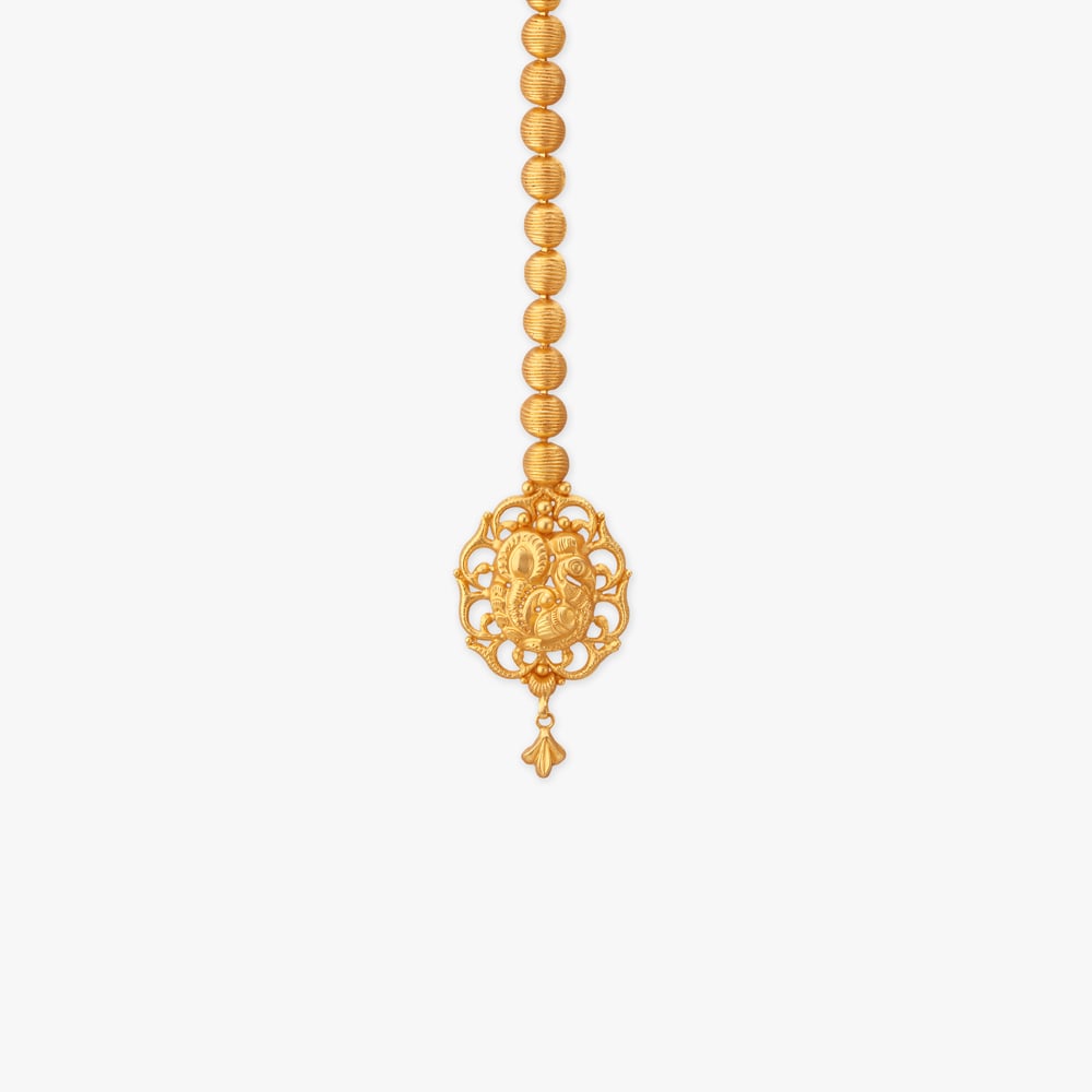 Peacock Harmony Gold Maang Tikka,,hi-res image number null