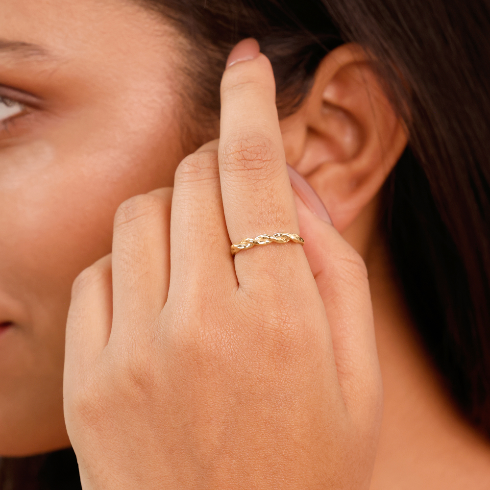 Braided Twist Gold Ring,,hi-res image number null