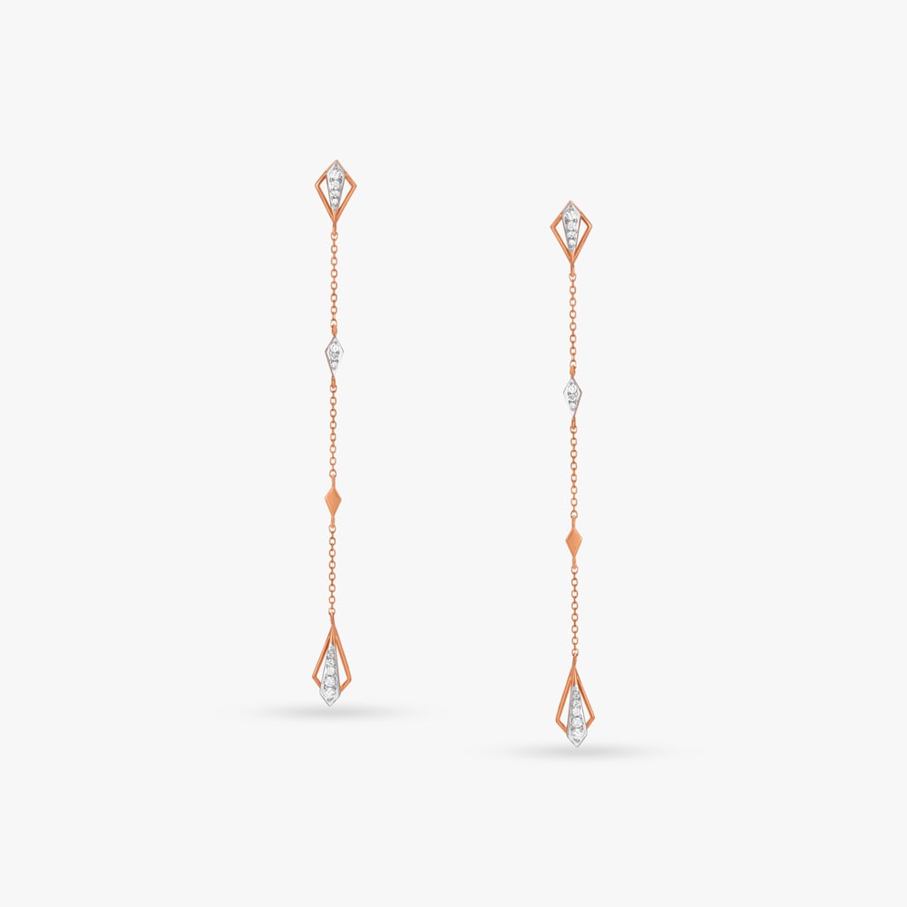 Sleek Shimmer Diamond Drop Earrings
