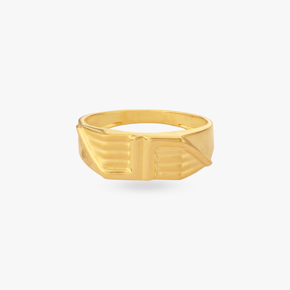Bold Linear Gold Ring for Men,,hi-res image number null