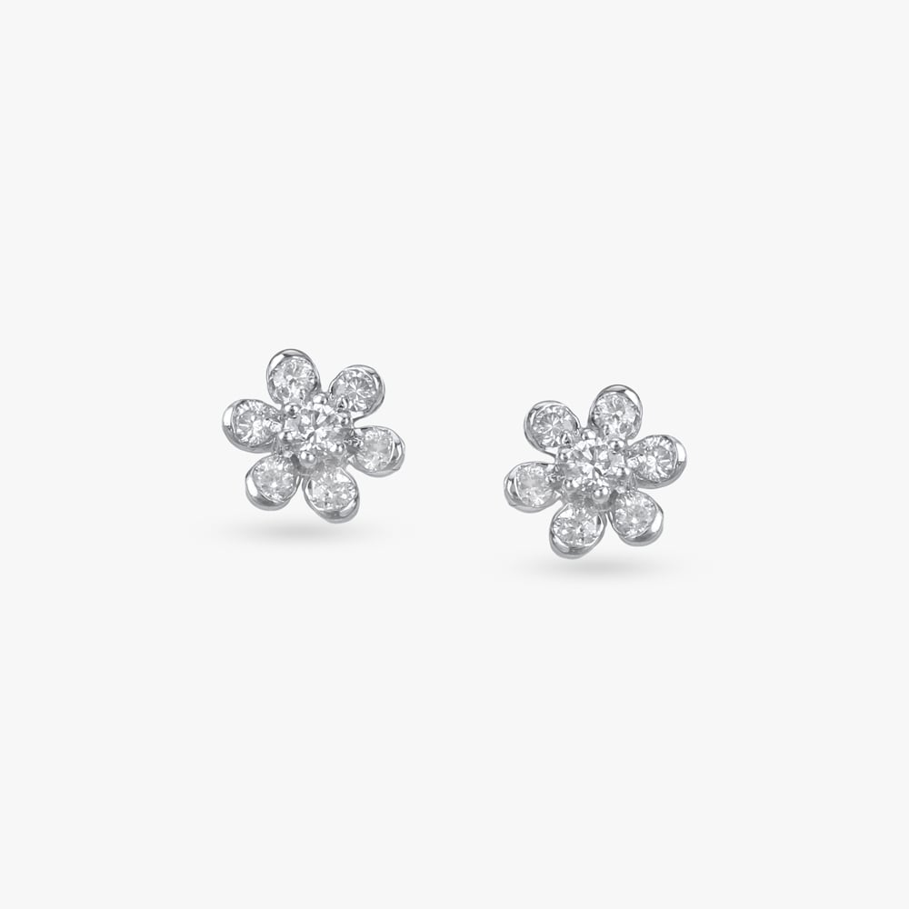 Petal Shine Diamond Stud Earrings,,hi-res image number null