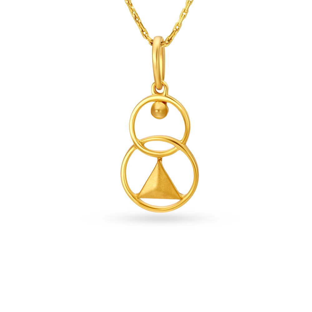 Elegant Triangle Gold Pendant For Kids,,hi-res image number null