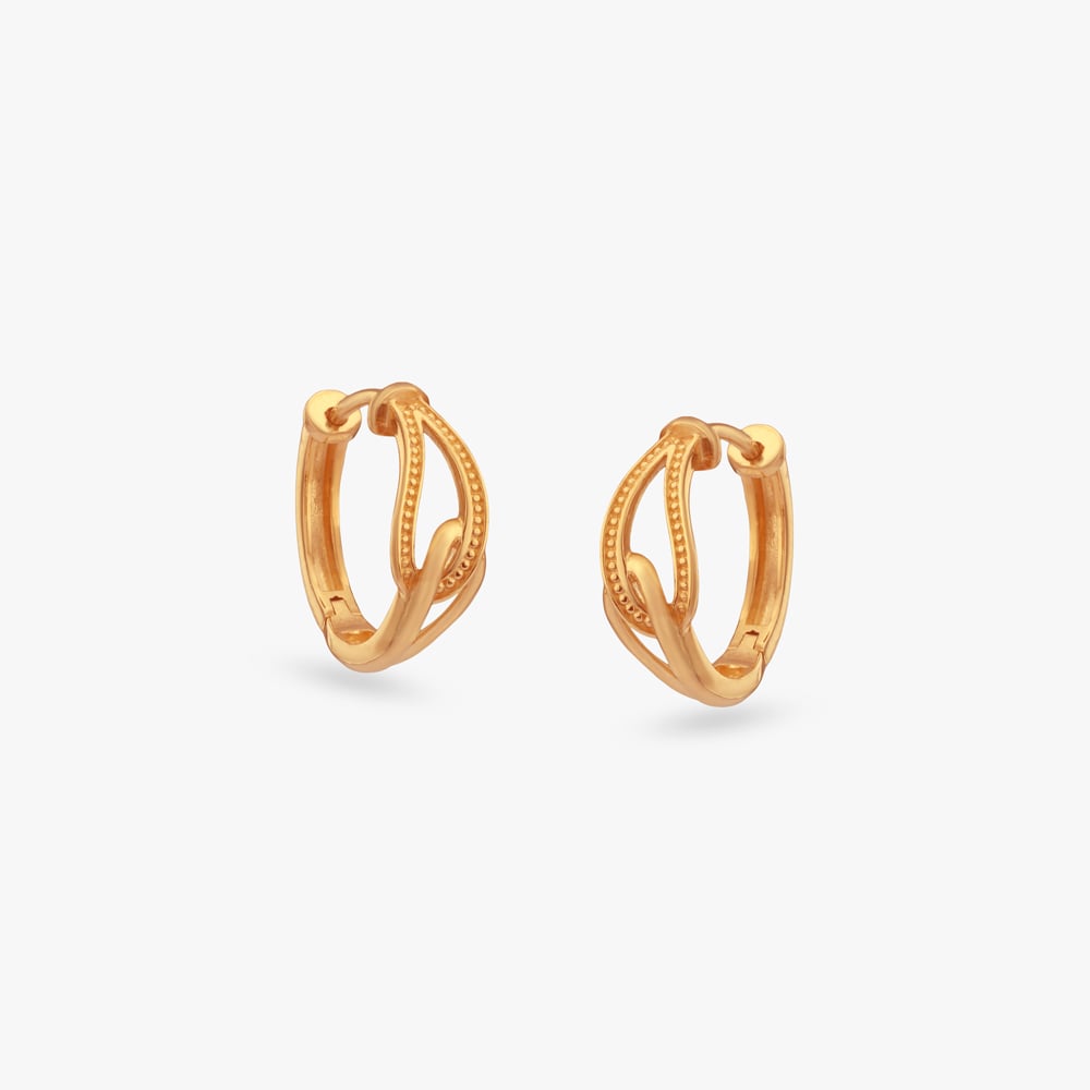 

Interlinked Elegance Gold Hoop Earrings