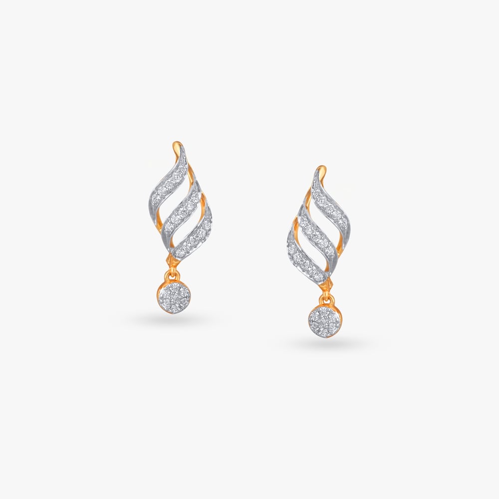 Gleaming Ripple Diamond Hoop Earrings,,hi-res image number null