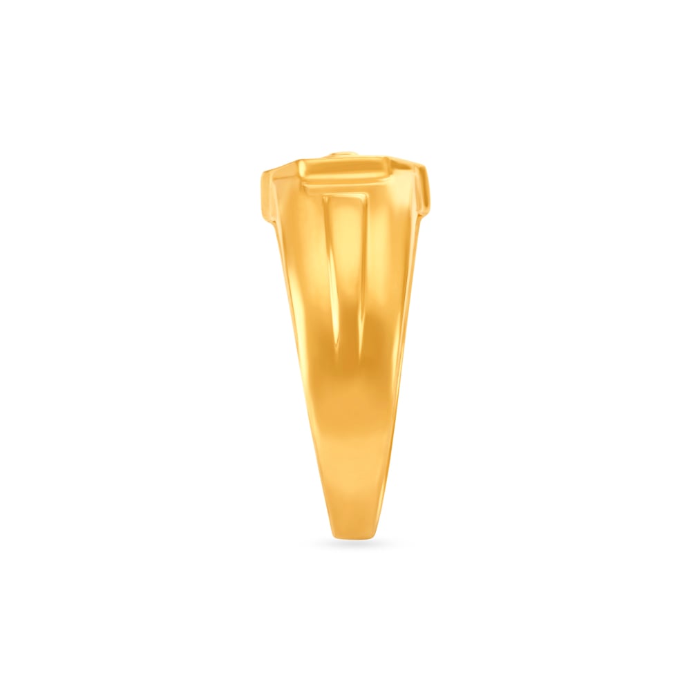 Geometric Textured Gold Ring for Men,,hi-res image number null