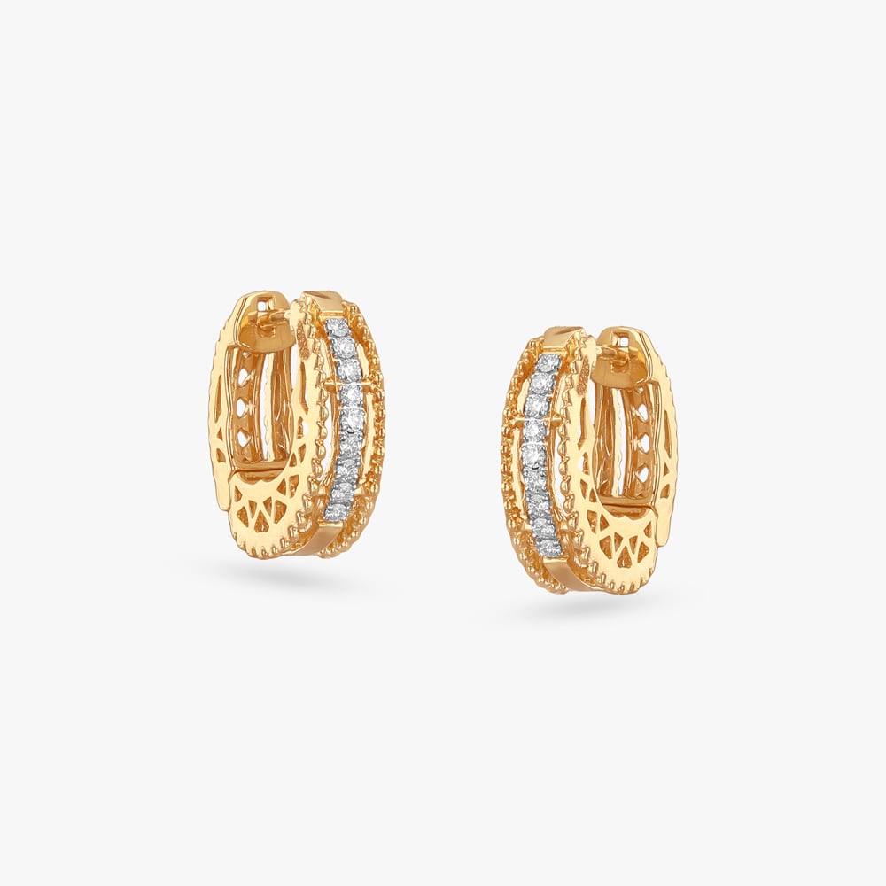 

Lattice Luxe Diamond Hoop Earrings