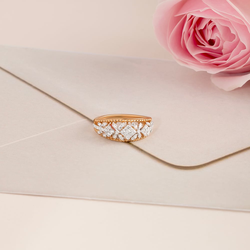 Everlasting Bond Gold & Diamond Finger Ring,,hi-res image number null