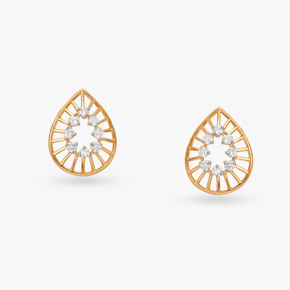Geometric Harmony Diamond Stud Earrings,,hi-res image number null