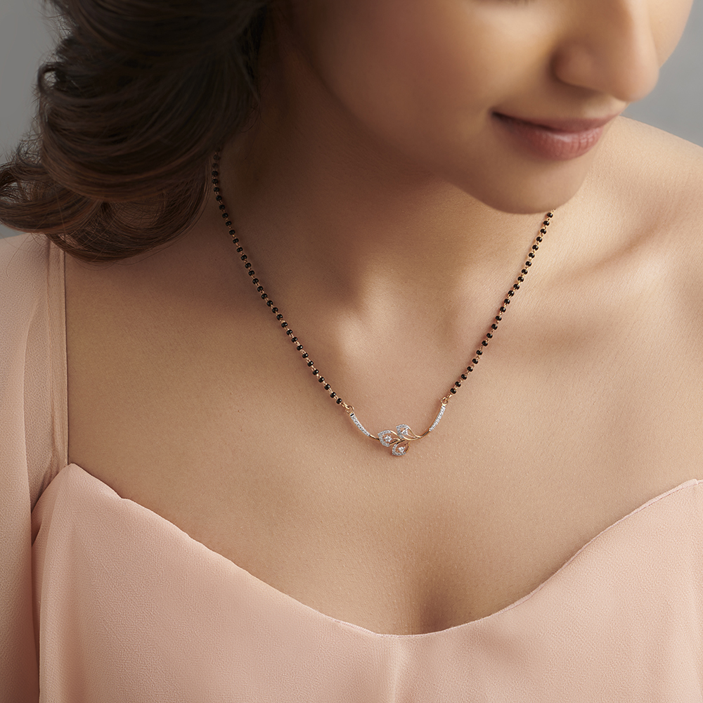 Leafy Charm Diamond Mangalsutra,,hi-res image number null