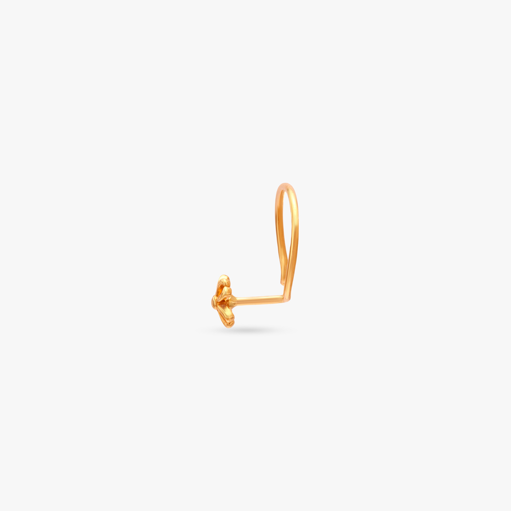 Curved Bloom Gold Nose Pin,,hi-res image number null