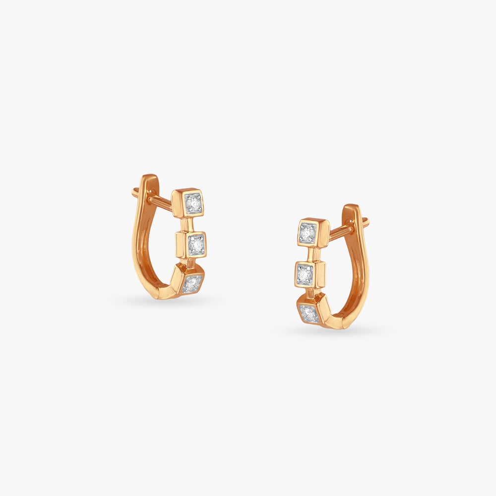 Trio Frame Diamond Hoop Earrings,,hi-res image number null