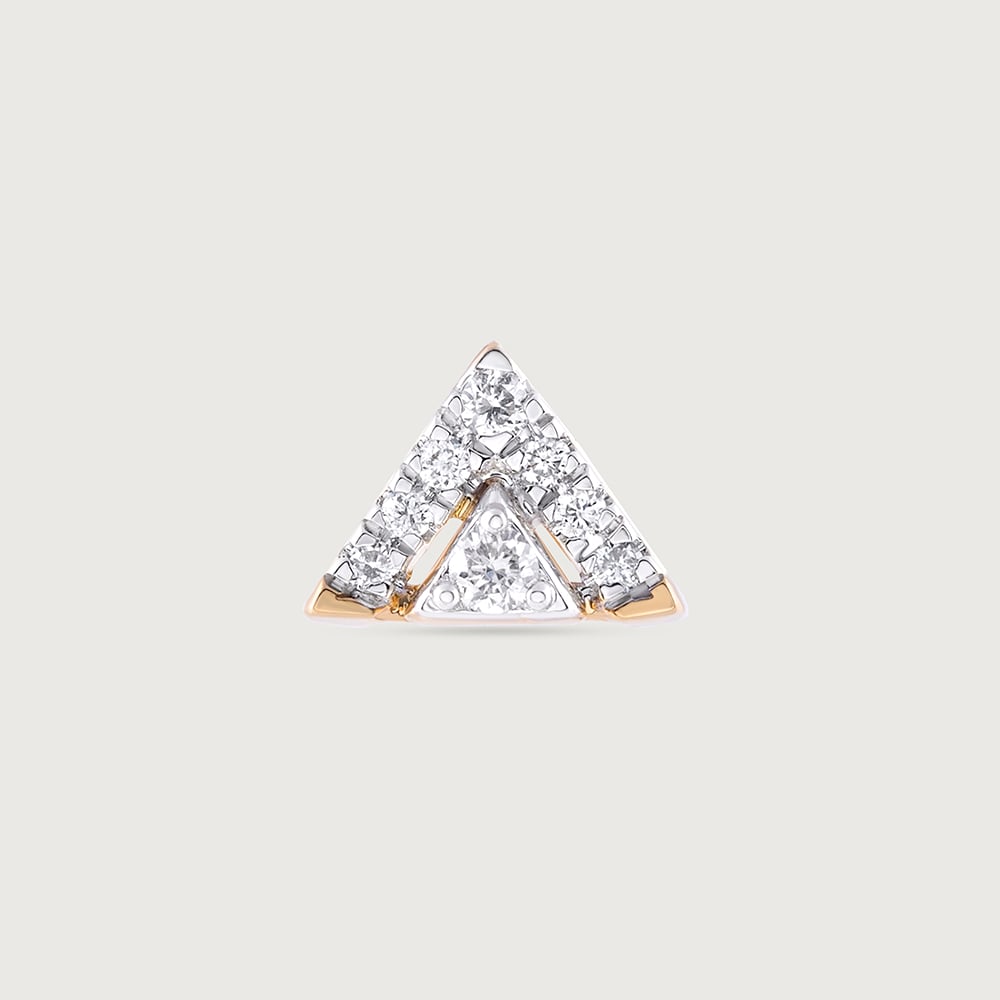 Glimmering Summit Gold & Diamond Nose Pin,,hi-res image number null