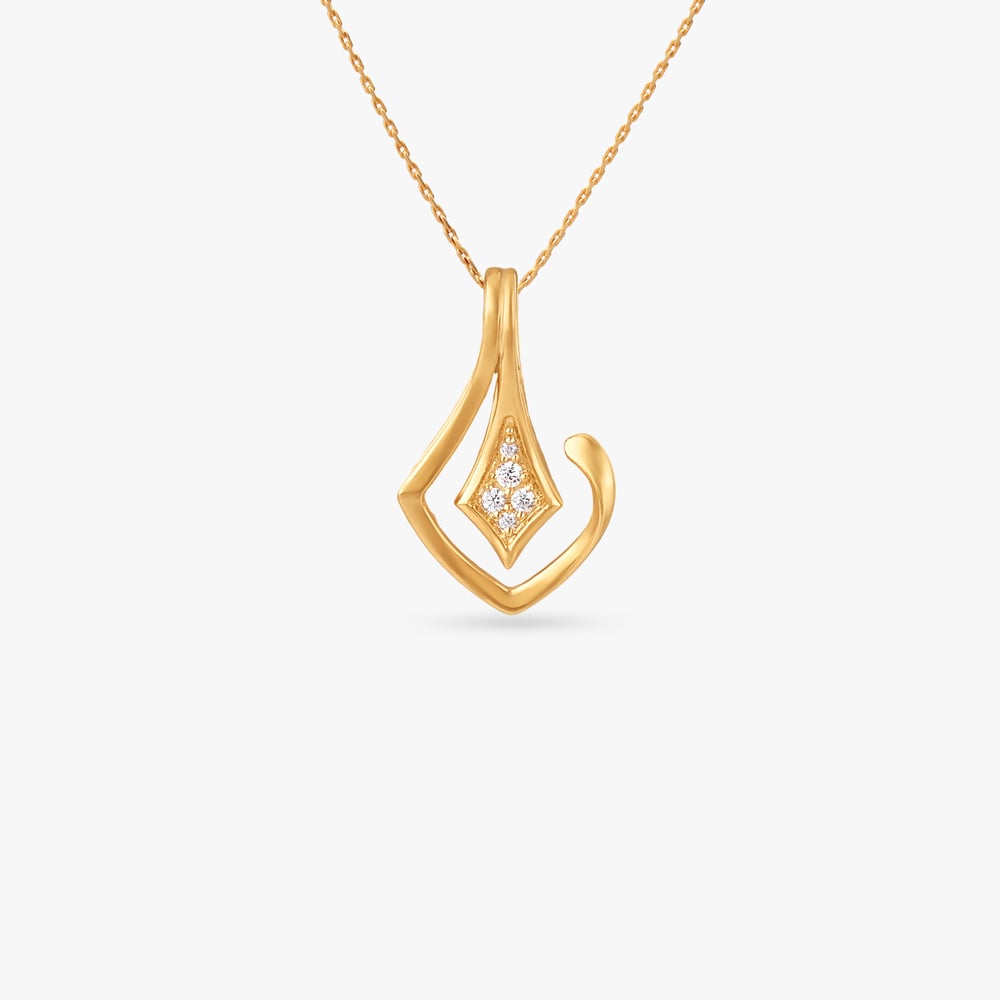 Sculpted Ember Gold Pendant,,hi-res image number null