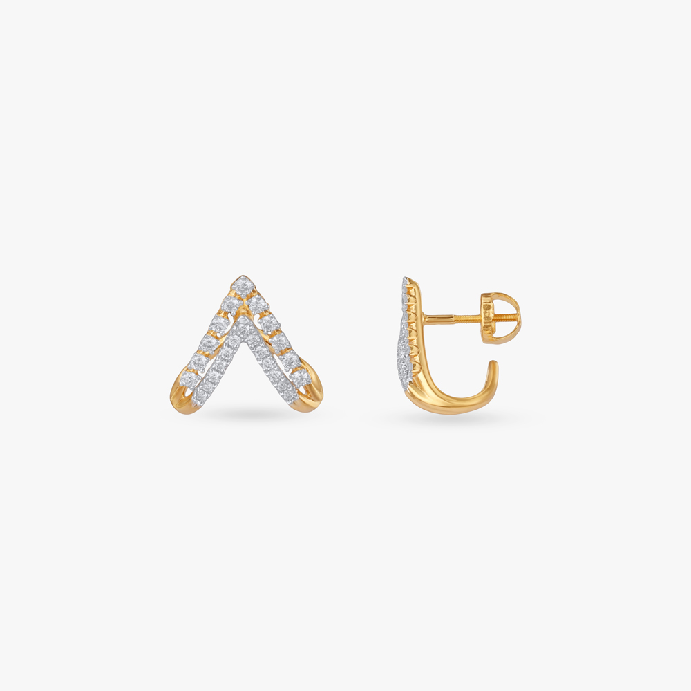Twin Peak Diamond Stud Earrings,,hi-res image number null