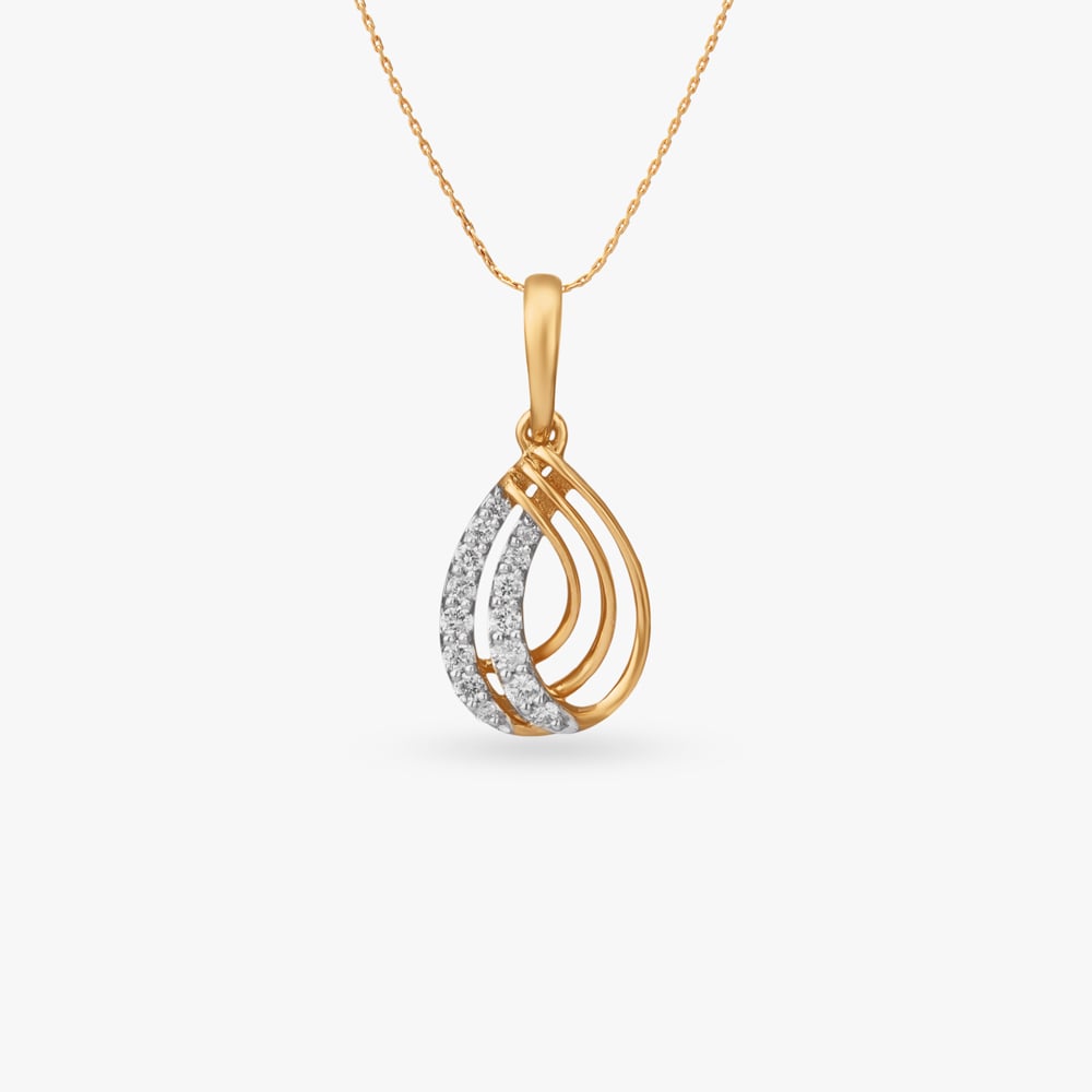 Teardrop Layers Diamond Pendant,,hi-res image number null