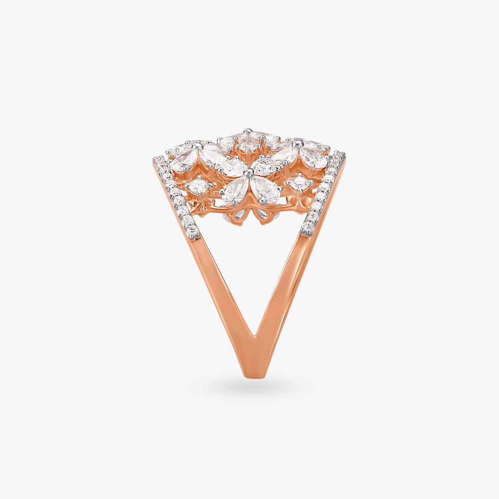 Floral Luxe Diamond Finger Ring,,hi-res image number null