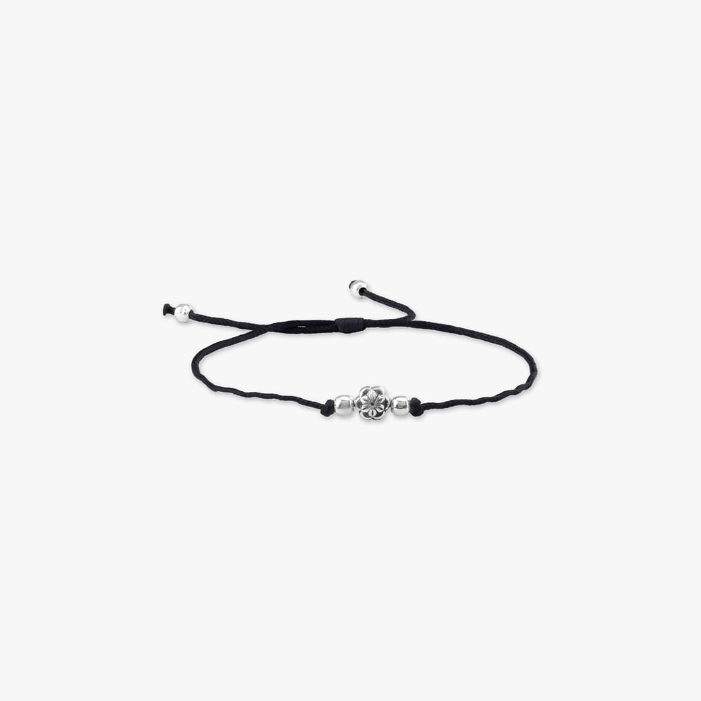 Floral Charm Silver Anklet,,hi-res image number null