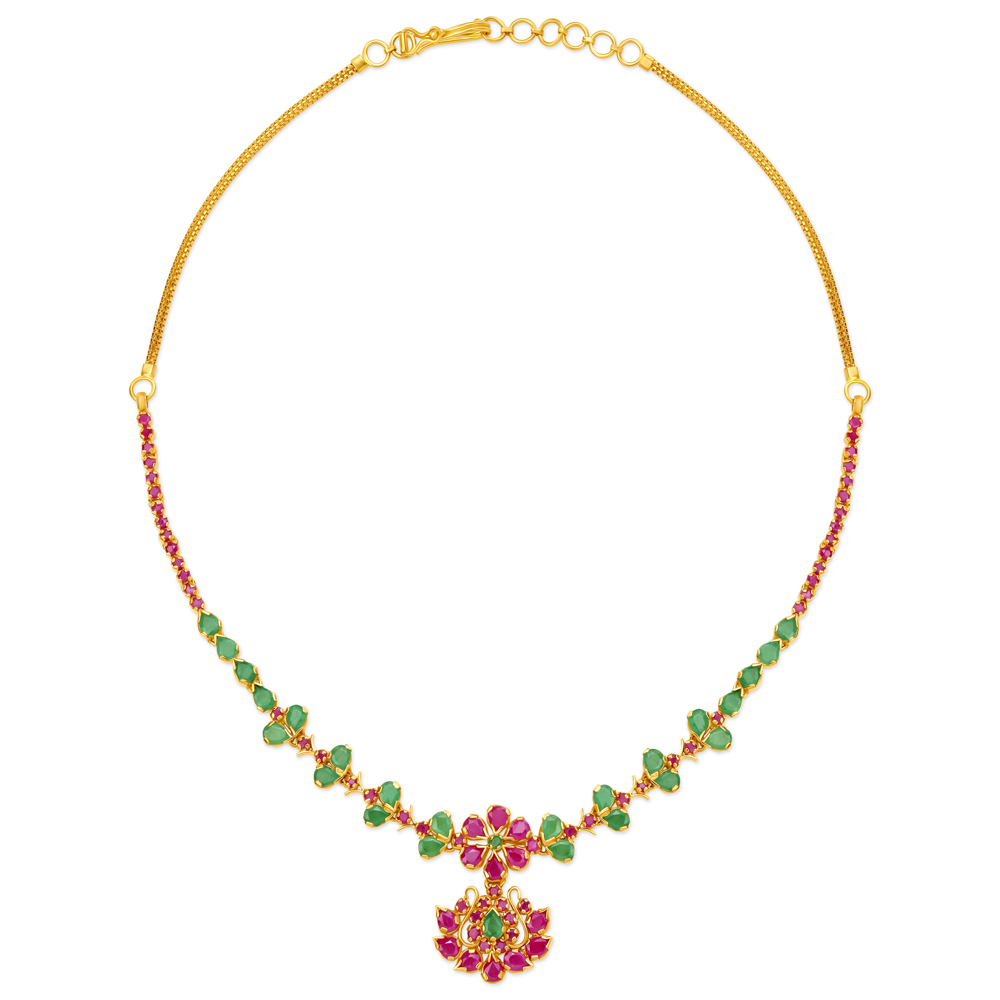 Ruby emerald necklace tanishq store with price