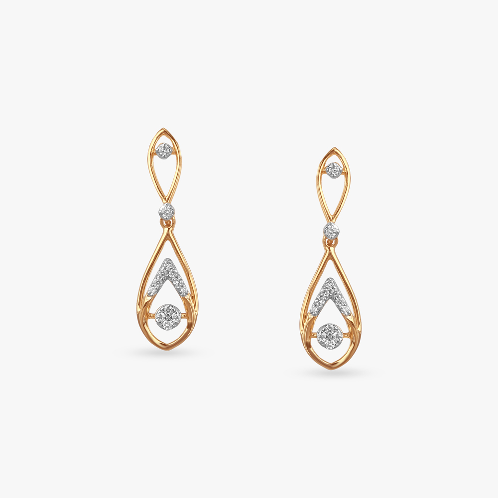 Teardrop Glint Diamond Drop Earrings,,hi-res image number null