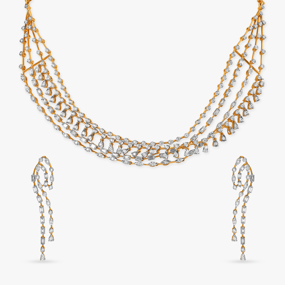 Shine and Flow Diamond Necklace Set,,hi-res image number null