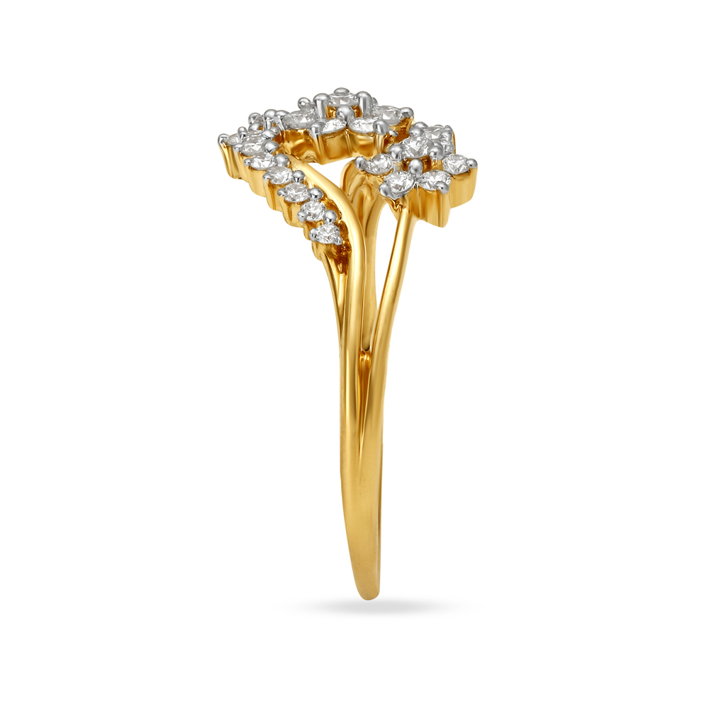 Majestic Floral Gold and Diamond Finger Ring,,hi-res image number null