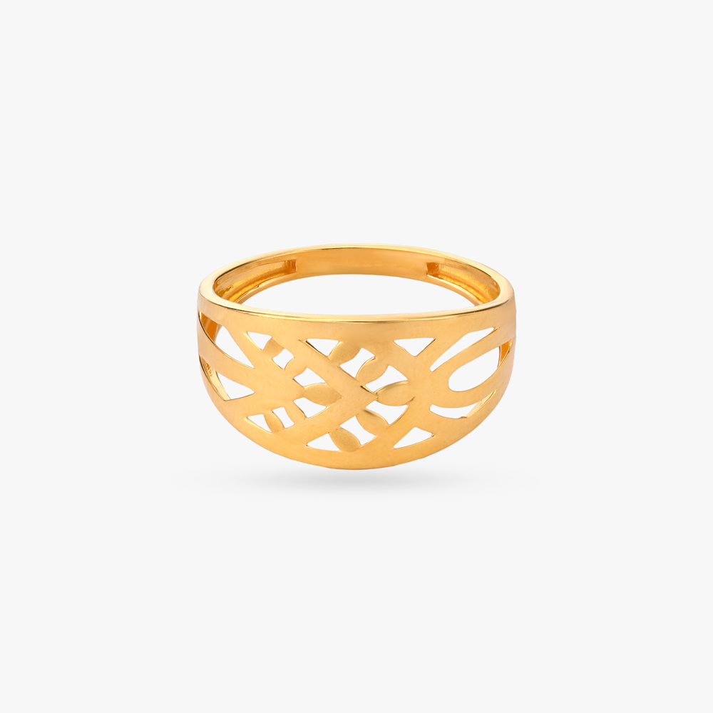 Lattice Flow Gold Ring,,hi-res image number null
