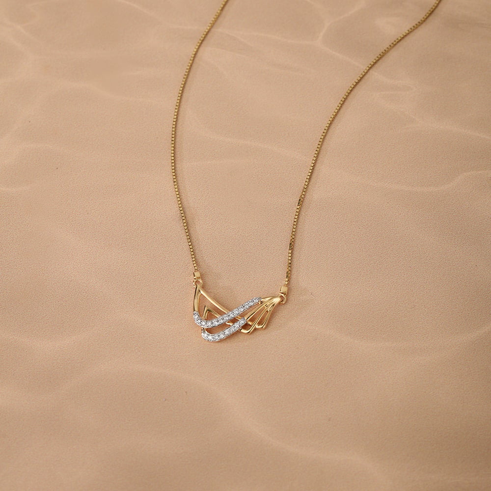 Oceans Rhythm 14 Kt Gold & Diamond Necklace,,hi-res image number null