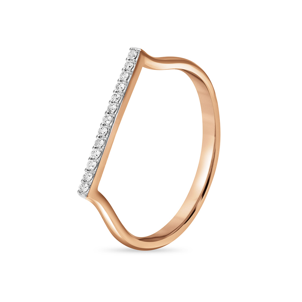 18 KT Rose Gold Minimal Diamond Ring