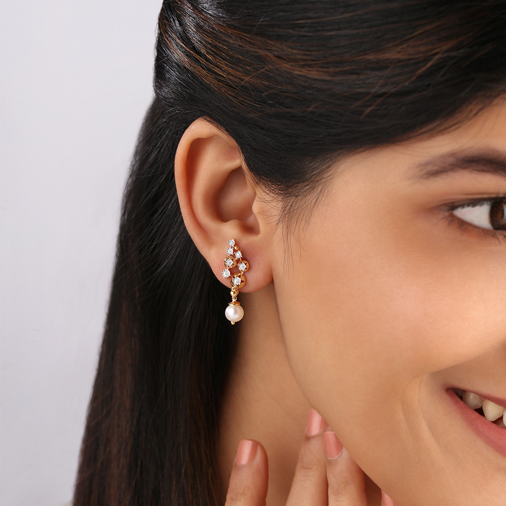 Pearlescent Cluster 14KT Drop Earrings,,hi-res image number null