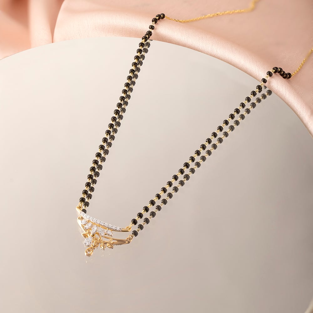 Dewdrop Elegance Gold and Diamond Mangalsutra,,hi-res image number null