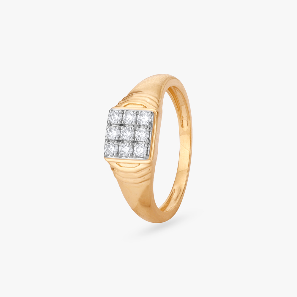 Structured Gleam Diamond Finger Ring for Men,,hi-res image number null