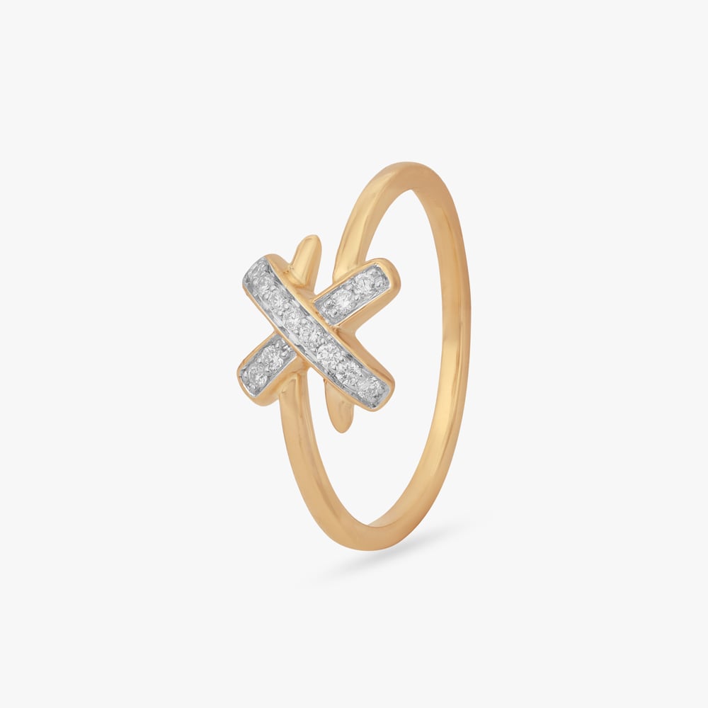 Cross Line Diamond Ring,,hi-res image number null