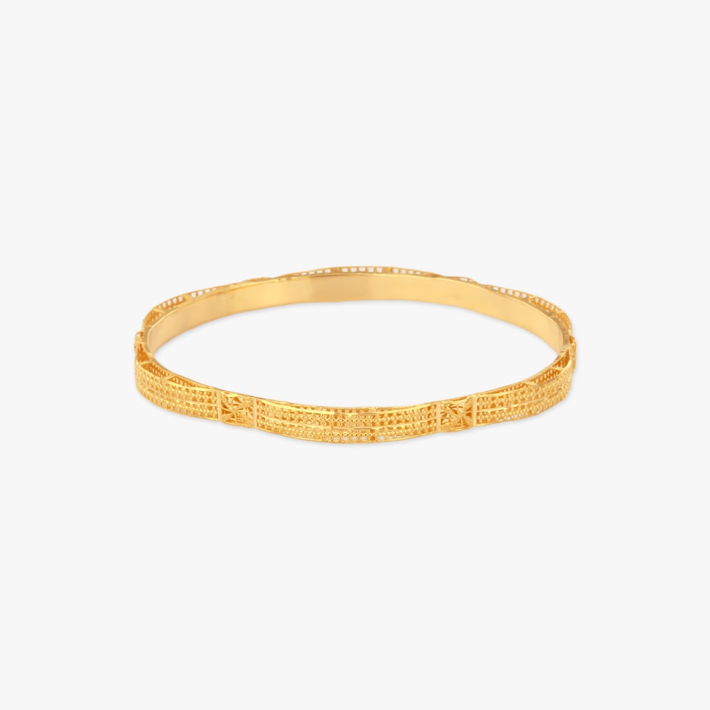 Linear Bloom Gold Bangle,,hi-res image number null