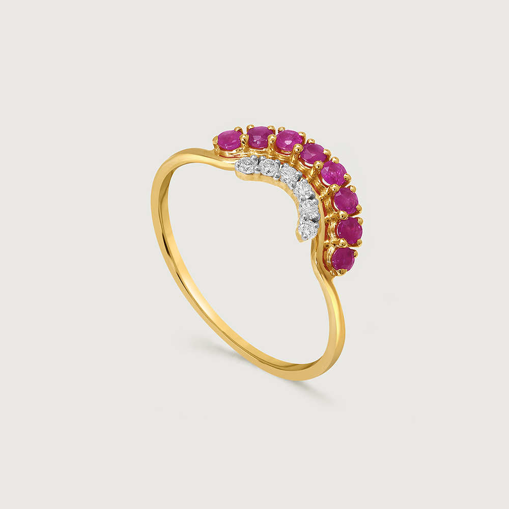 Red Elixir 14KT Ruby & Diamond  Finger Ring,,hi-res image number null
