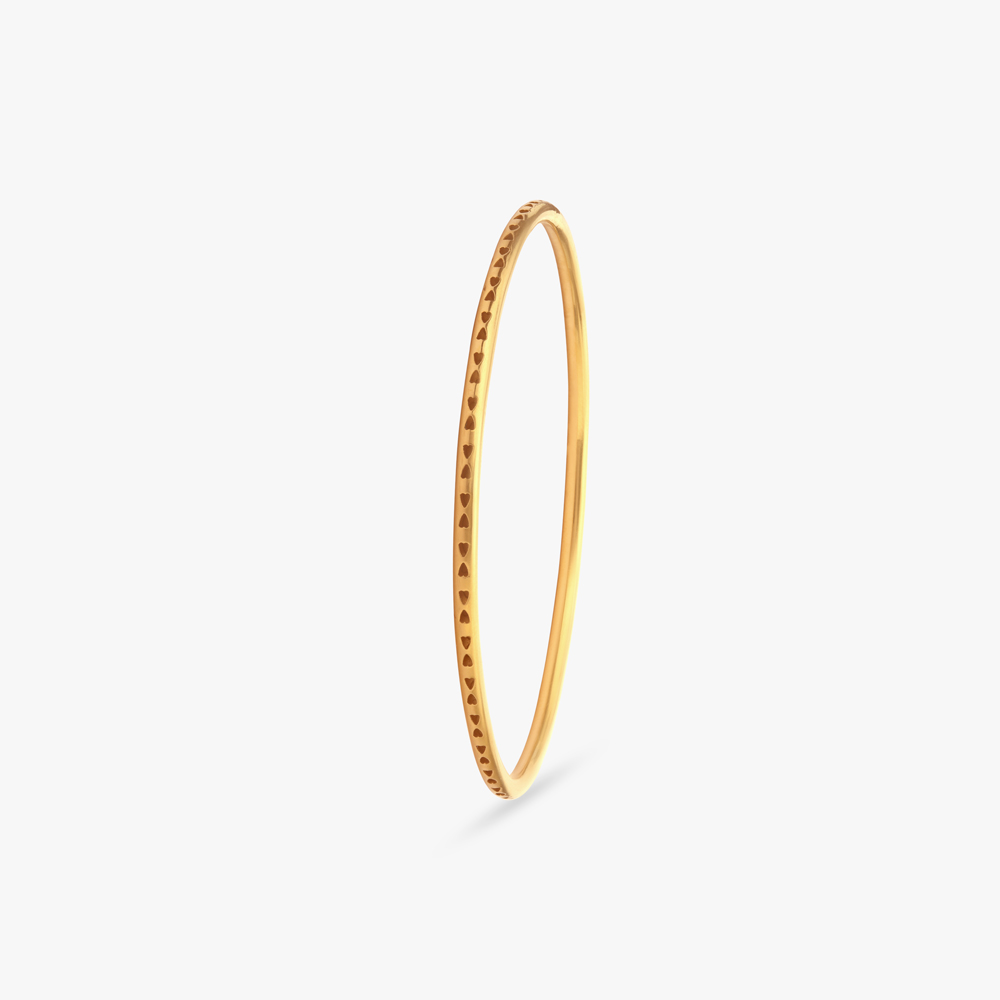 Elegant Heart Gold Bangles,,hi-res image number null