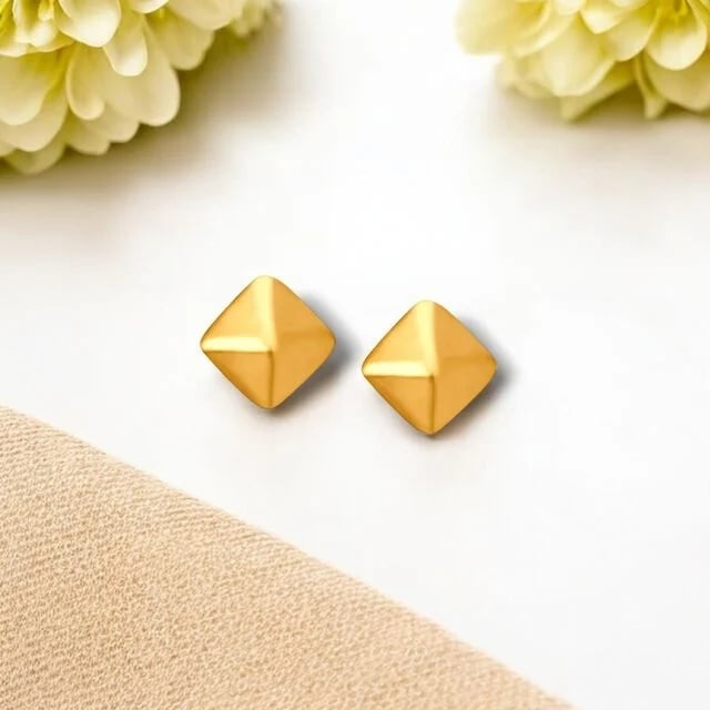 Pyramid Glam Gold Stud Earrings,,hi-res image number null