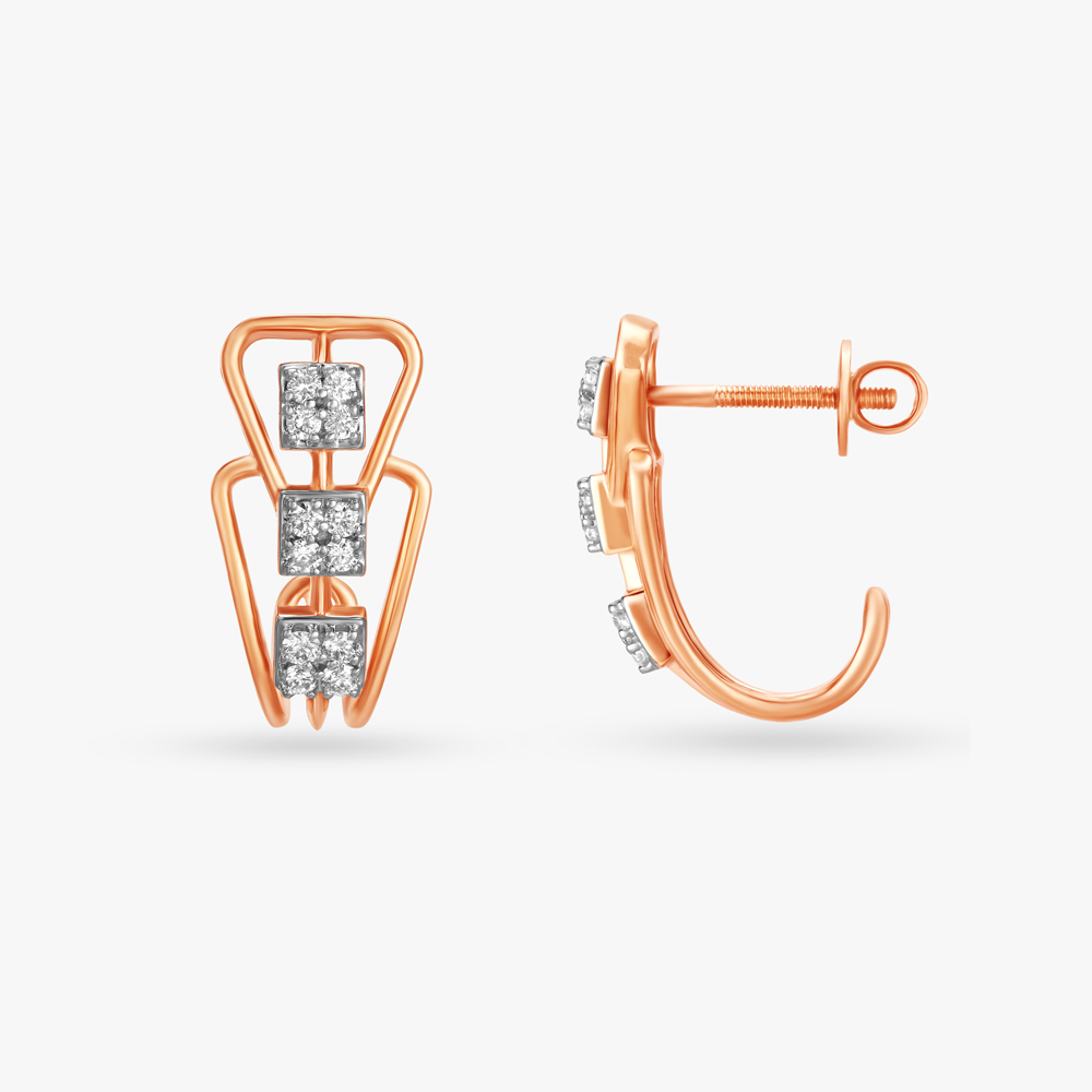 Angle Gleam Diamond Stud Earrings,,hi-res image number null