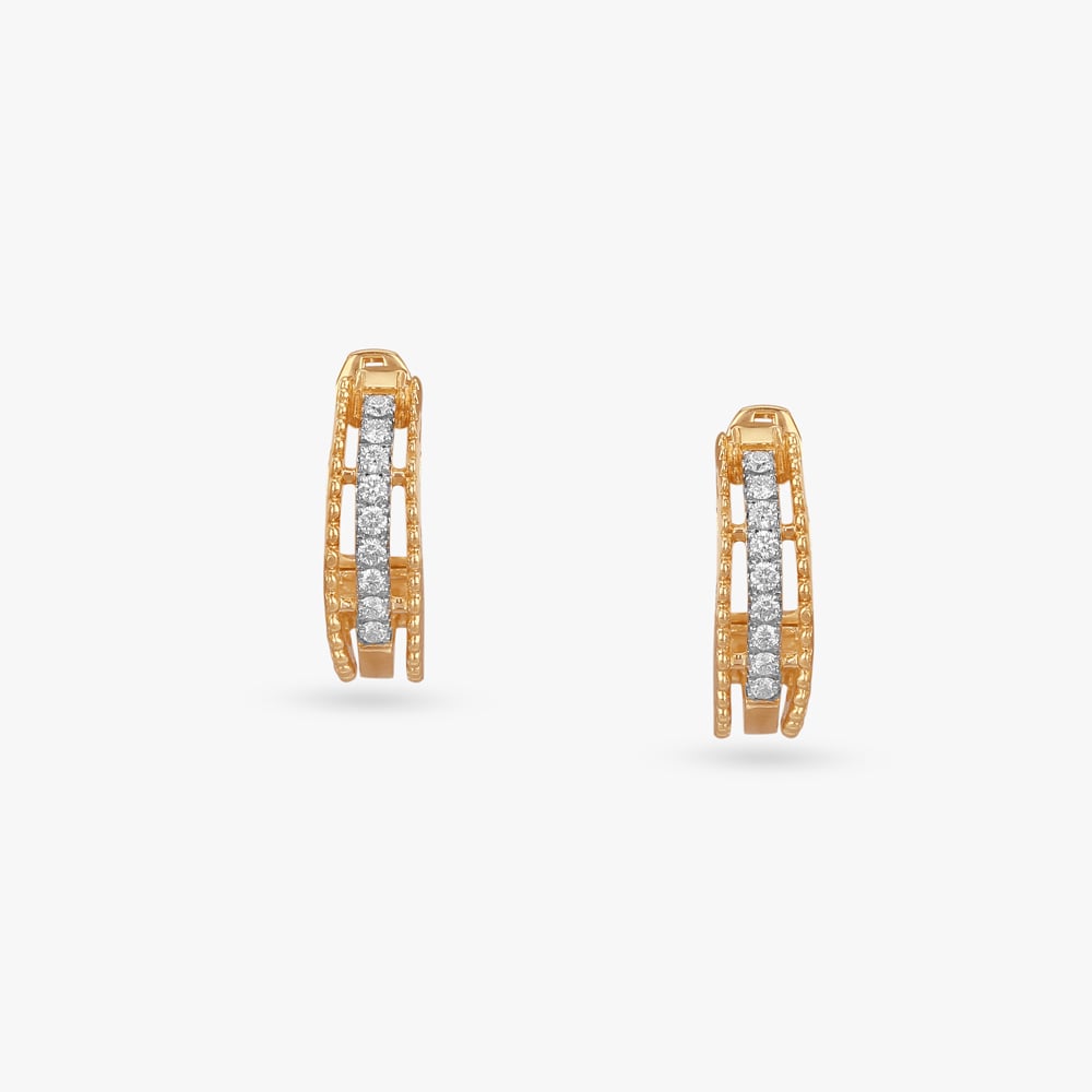 Lattice Luxe Diamond Hoop Earrings,,hi-res image number null