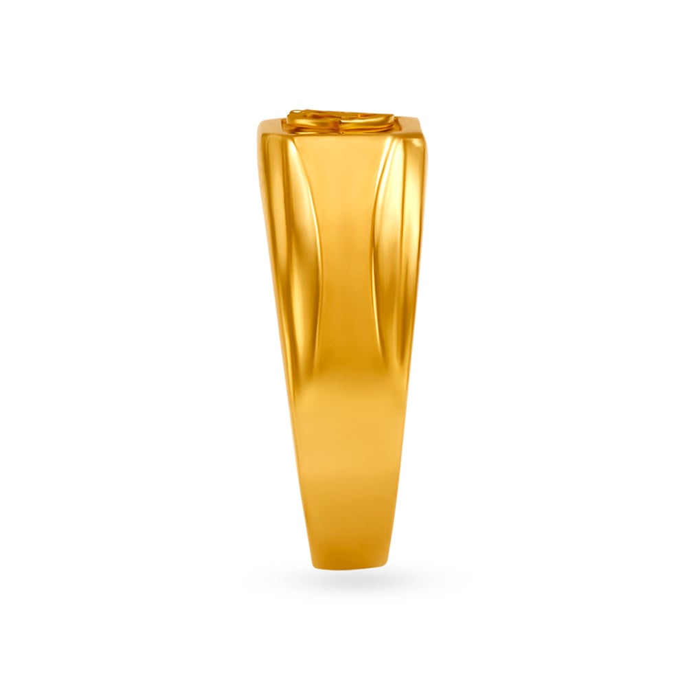 Suave 22 Karat Gold Om Ring,,hi-res image number null