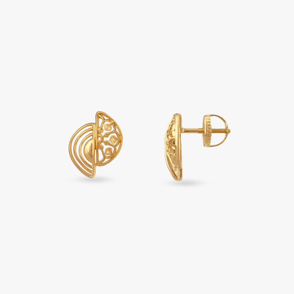 Celestial Arc Gold Stud Earrings,,hi-res image number null