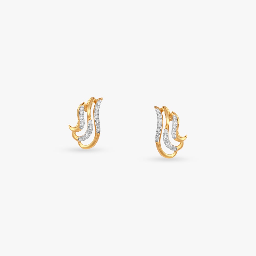 Infinite Wave Diamond Stud Earrings,,hi-res image number null