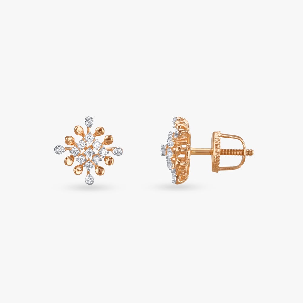 Bold Symmetry Diamond Stud Earrings,,hi-res image number null