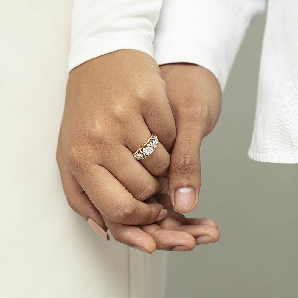 Everlasting Bond Gold & Diamond Finger Ring,,hi-res image number null