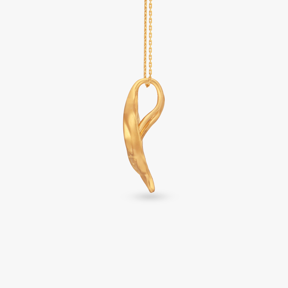 Aura Leaf Gold Pendant,,hi-res image number null